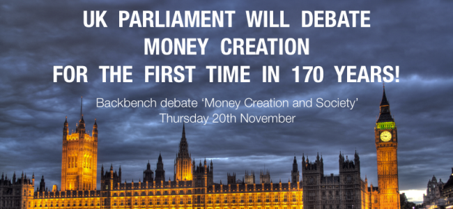 Britse parlement houdt debat over geldcreatie!
