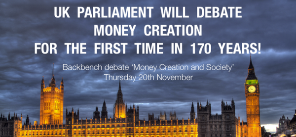 Britse parlement houdt debat over geldcreatie!